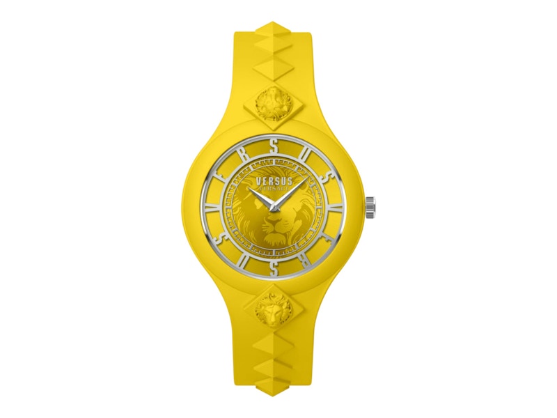 Pre-owned Versus Women's  Versace Fire Island Studs Vsp1r2721 Watch In Stainless Steel In Silver