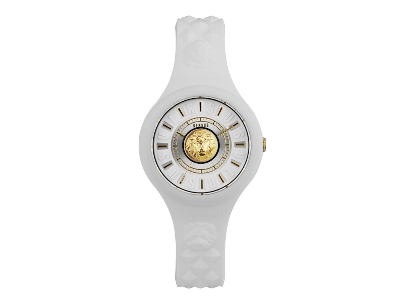 Pre-owned Versus Women's Versace Fire Island Vspoq7721 Watch In Stainless Steel In Silver