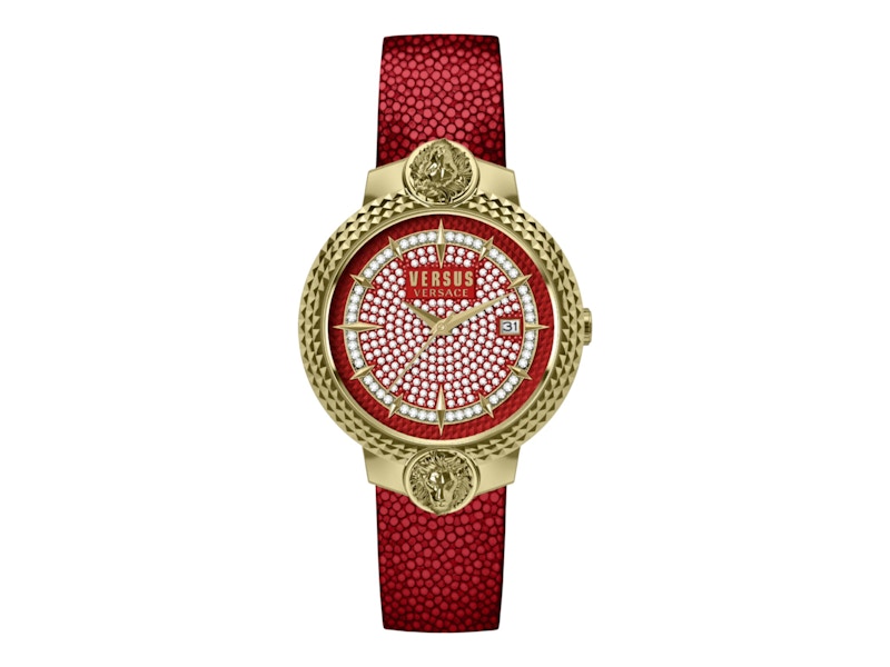 Pre-owned Versus Women's  Versace Mouffetard Crystal Vsplk2321 Watch In Stainless Steel In Silver