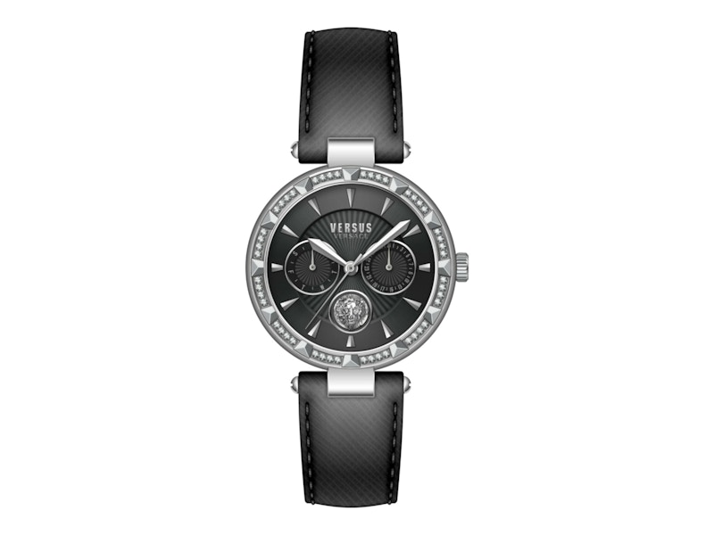 Pre-owned Versus Women's  Versace Sertie Crystal Function Vspos5621 Watch In Stainless Steel In Silver