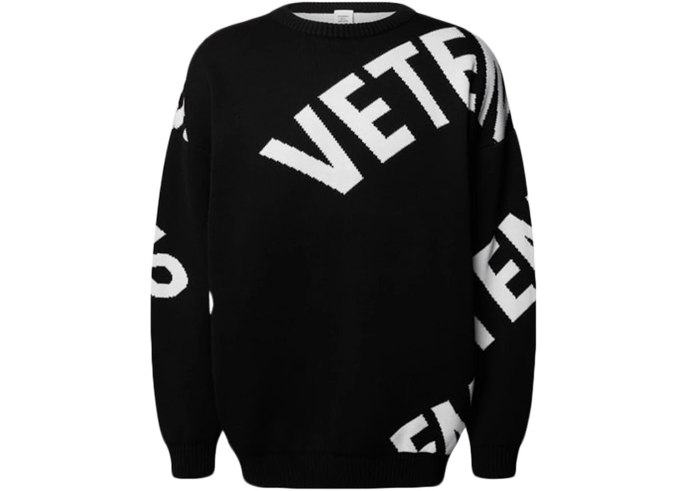 Vetements Allover Logo Knitwear Black/White Men's - US