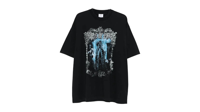 Vetements Cof Butterfly Oversized T-shirt Washed Black Men's