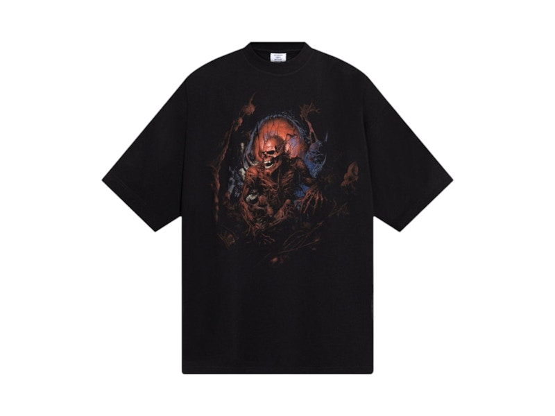 関税込【VETEMENTS】Death l オーバーサイズ Tシャツ Black Vetements Death Metal Oversized T-shirt Black/Red - US