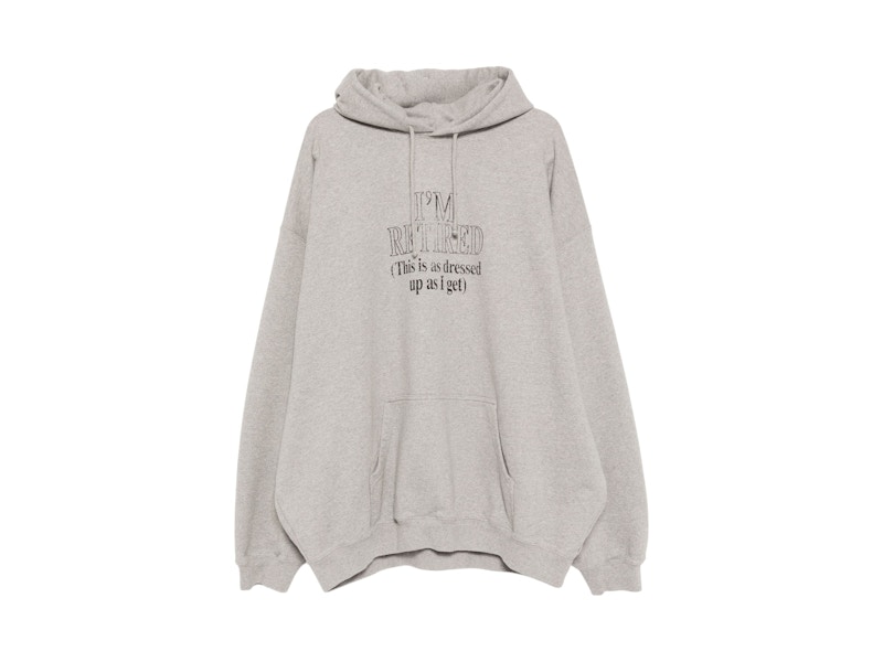 Pre-owned Vetements I'm Retired Oversized Hoodie In Grey Melange