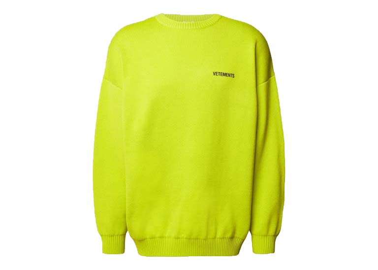 Vetements Oversized Logo Knitwear Neon Yellow メンズ - JP