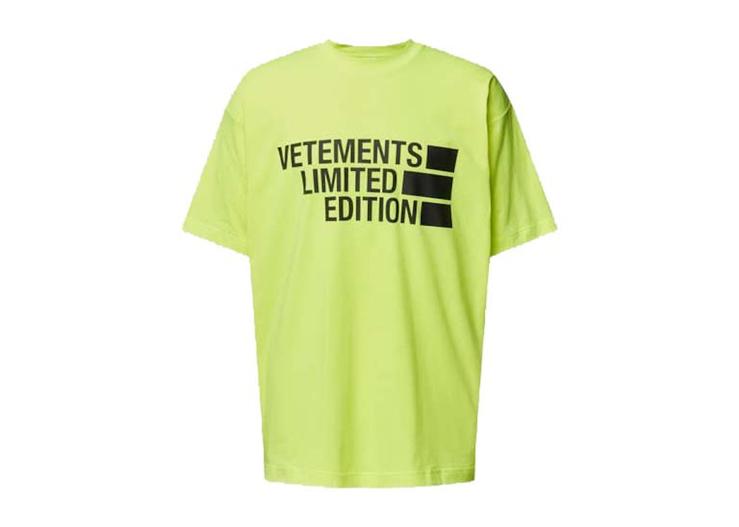 Pre-owned Vetements Oversized Logo T-shirt Neon Yellow