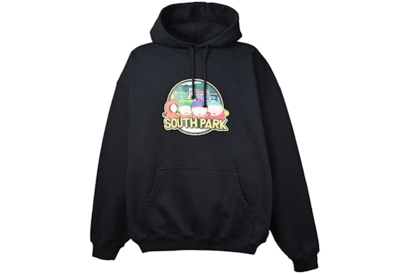 Vetements Southpark Oversized Kapuzenpullover Schwarz
