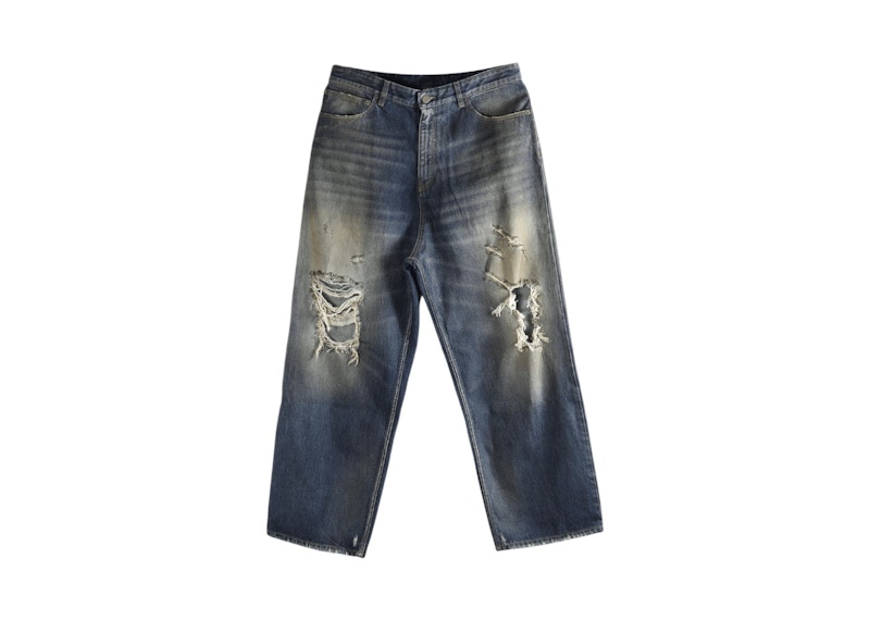 ゆうさん専用VETEMENTS TRASHED JEANS VETEMENTS: Blue Trashed Jeans | SSENSE