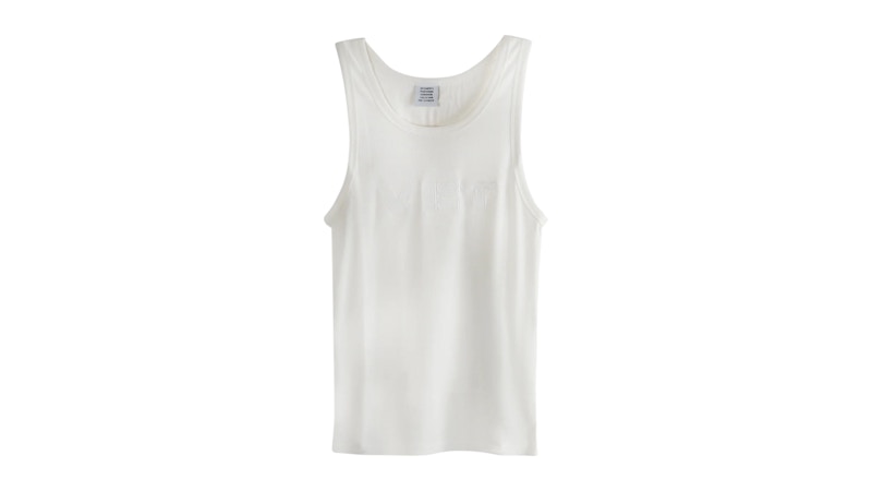 Camiseta sin mangas Vetements Vet, color blanco Hombre FW25 MX