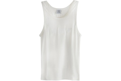 Camiseta sin mangas Vetements Vet, color blanco Hombre FW25 MX