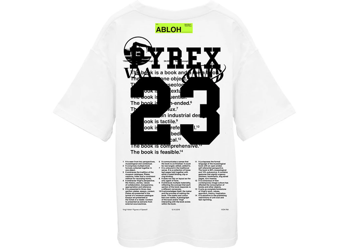 Virgil Abloh Canary Yellow Pyrex T-Shirt White Men's - FW19 - US