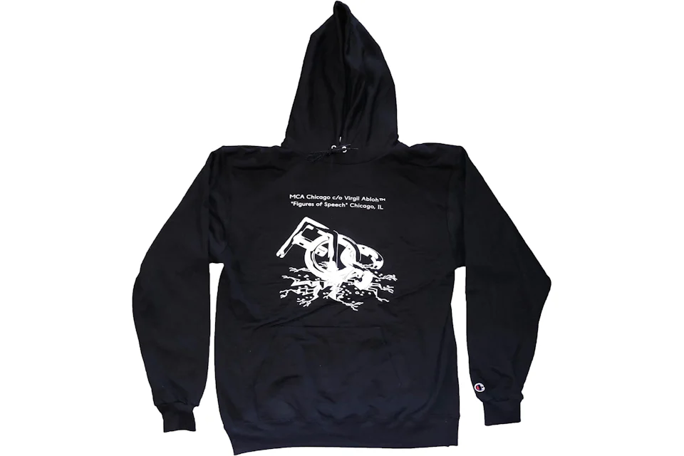 Virgil Abloh MCA Figures Of Speech Flags Blue Text Hoodie Black
