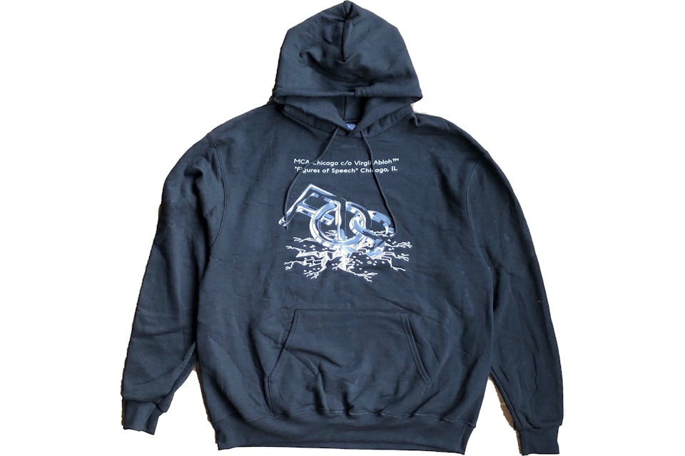 Virgil Abloh MCA Figures Of Speech Flags White Text Hoodie Black
