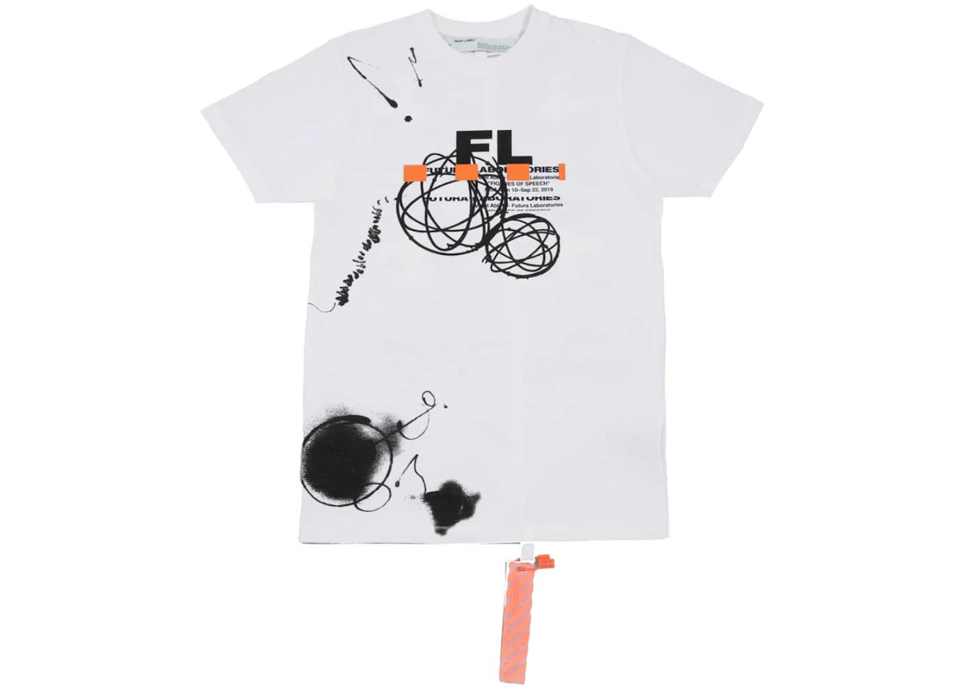 Virgil Abloh T shirt a figures de style OFF WHITE x Futura MCA Church State Blanc Homme de la Collection FW19 FR