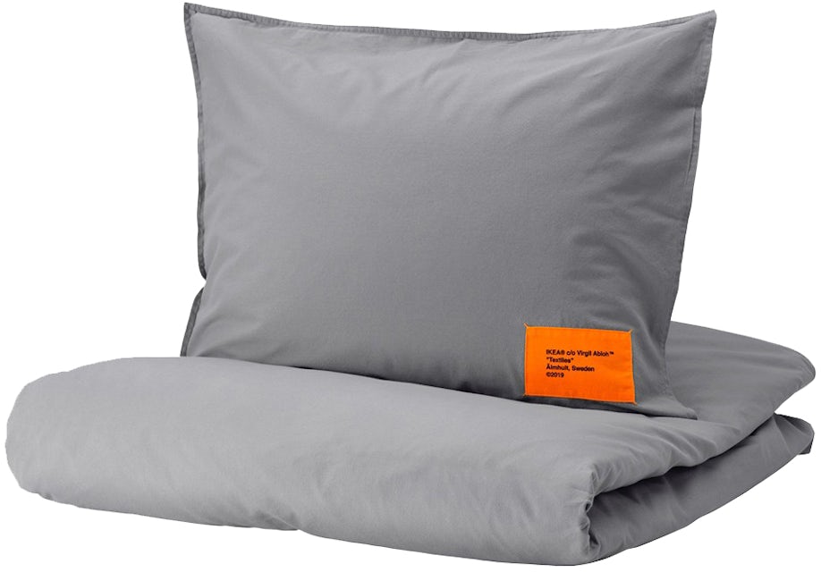 Virgil Abloh x IKEA MARKERAD US Duvet Cover & 2 Pillowcases Full/Queen Gray