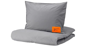Virgil Abloh x IKEA MARKERAD EU Duvet Cover and 1 Pillowcase (150x200cm or 59x79in) Gray