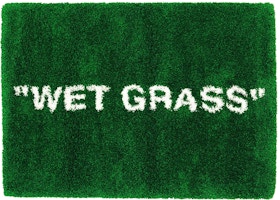 virgil abloh x ikea markerad wet grass rug 195x132 cm green