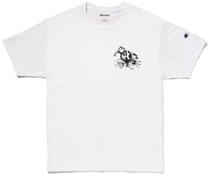 VIRGIL ABLOH MCA FOS Lines CHAMIOPNS White T-Shirt Size XL