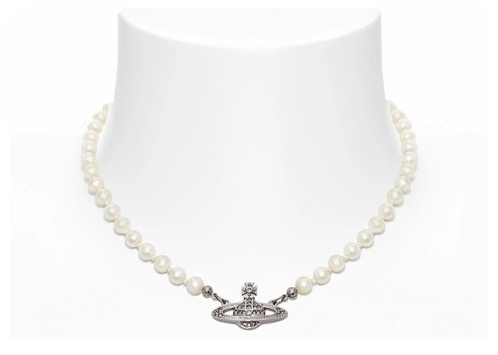 Man. Mini Bas Relief Orb Pendant Necklace in RUTHENIUM-Black-Diamond | Vivienne  Westwood®
