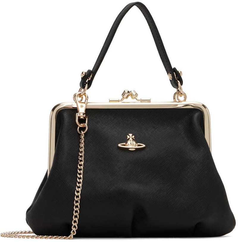Vivienne Westwood Granny Frame Bag Black in Leather with