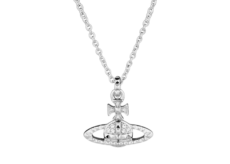Vivienne Westwood Mayfair Bas Relief Pendant Rhodium Studded in
