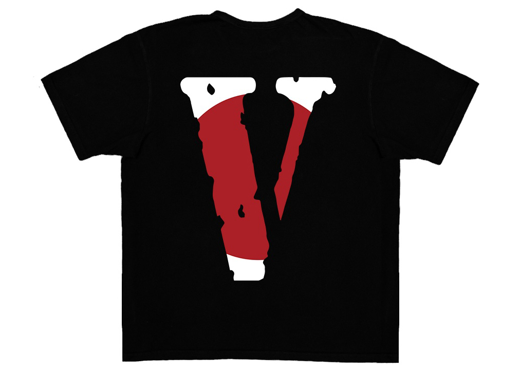 White and shop red vlone shirt