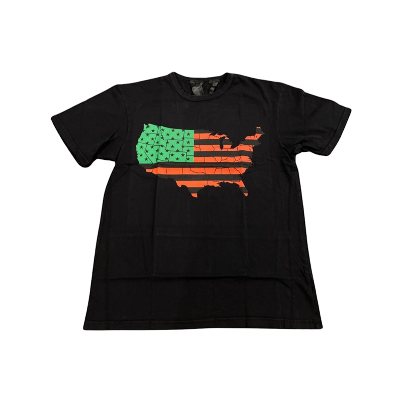 Pre-owned Vlone Men's Power Amerika T-shirt In Black