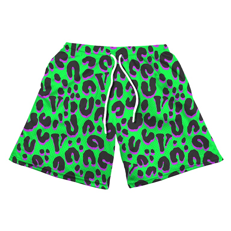 Pre-owned Vlone Rodman Cheetah Shorts Green