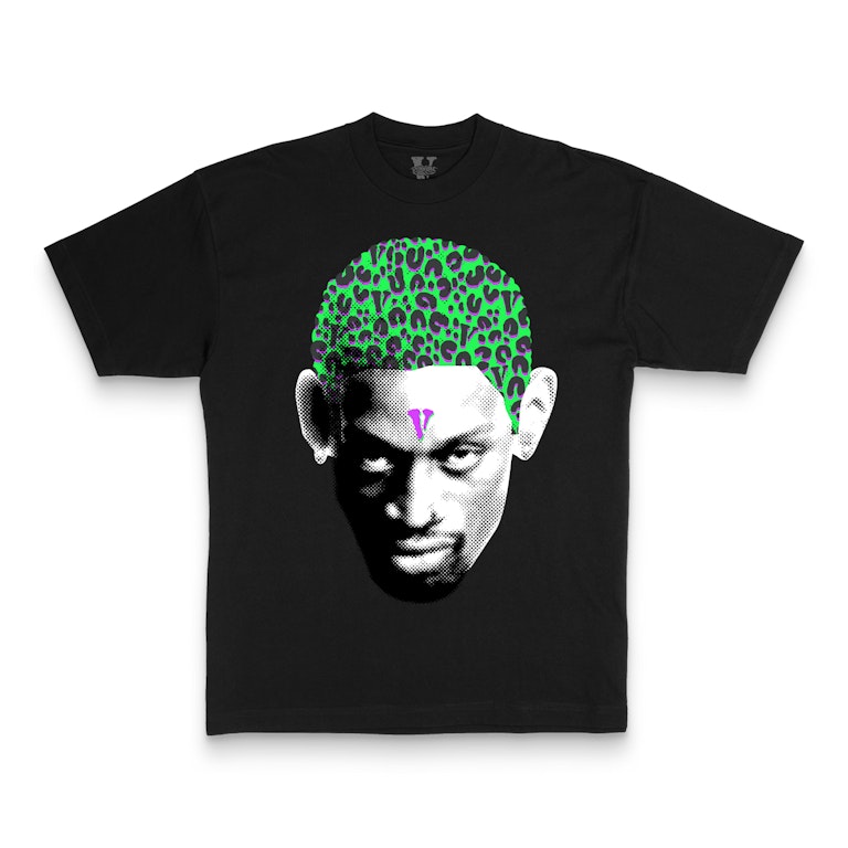 Pre-owned Vlone Rodman Cheetah T-shirt Black