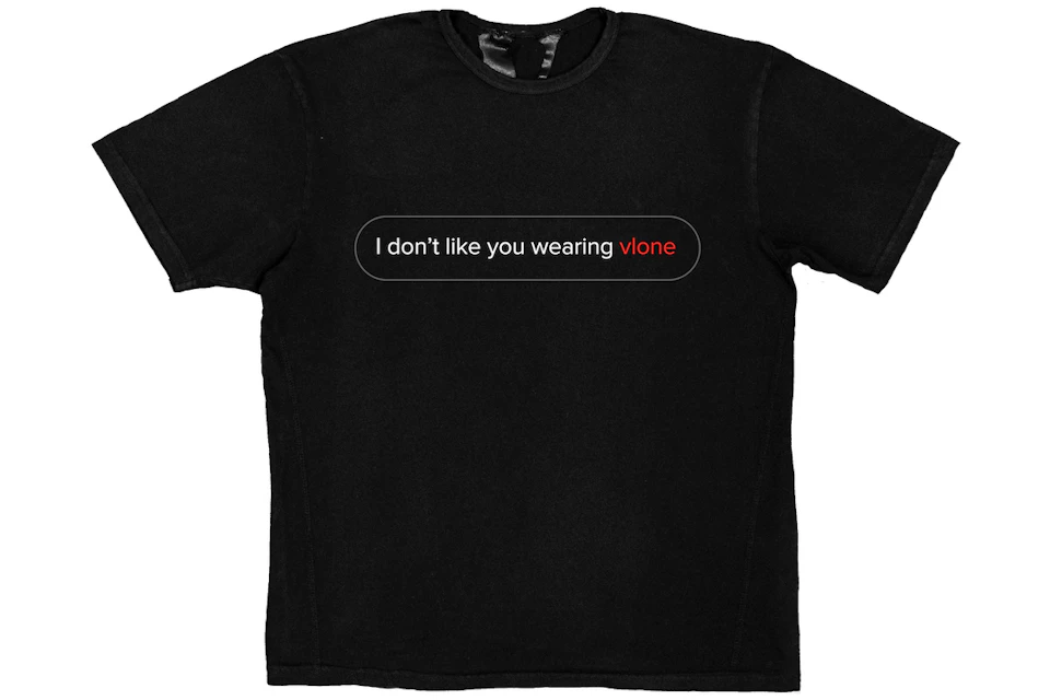 Vlone Text Message T-shirt (With V) Black