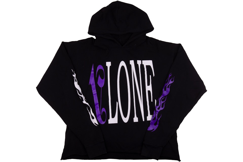 Vlone X Palm Angels Hoodie Black Purple Vlone X Palm Angels Hoodie Black Purple