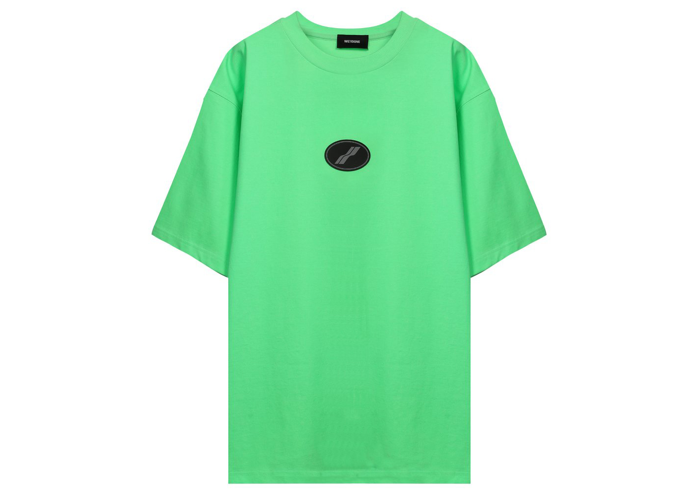 WE11DONE Logo Patch Oversized T-shirt Green Men's - SS21 - US