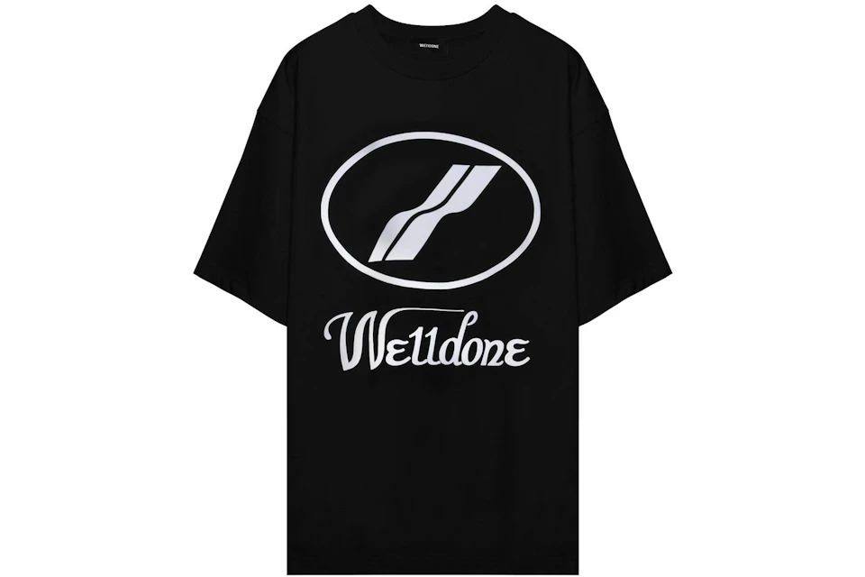 WE11DONE Logo Print Oversized T-shirt Black