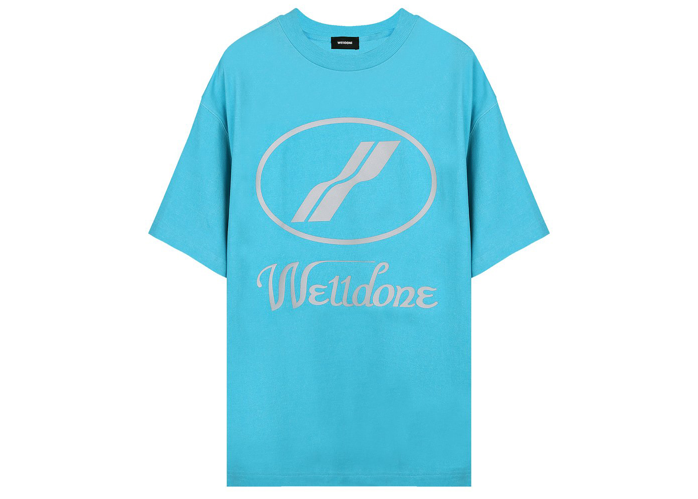 WE11DONE Logo Print Oversized T-shirt Blue