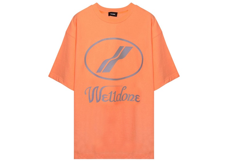 WE11DONE Logo Print Oversized T-shirt Orange Men's - SS21 - US