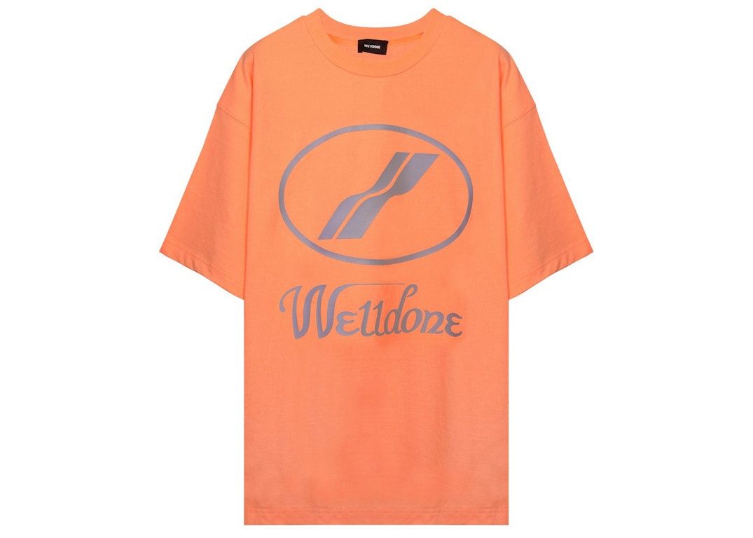 Pre-owned We11 Done We11done Logo Print Oversized T-shirt Orange