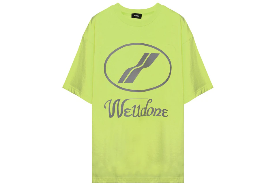 WE11DONE Logo Print Oversized T-shirt Yellow
