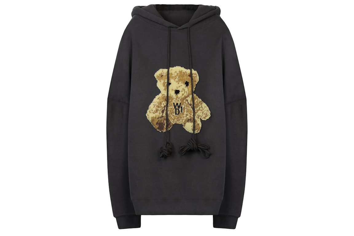 Pre-owned We11 Done We11done Teddy Bear Patch Hoodie Black