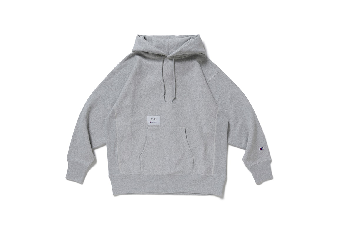Pre-owned Wtaps X Champion Reverse Weave (r) Hooded Sweatshirt Oxford Gray