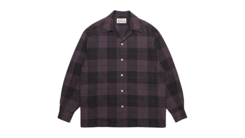 Wacko Maria Check Open Collar Shirt Black Men's - FW25 - US