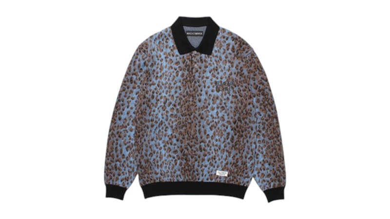 トップス WACKO MARIA LEOPARDJACQUARD MOHAIR KNIT Wacko Maria Leopard Jacquard Knit Polo Shirt White Men's