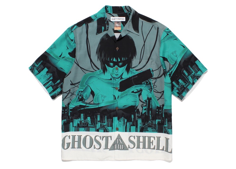 Wacko Maria x Ghost in the Shell #1 Hawaiian Shirt Green Men's 