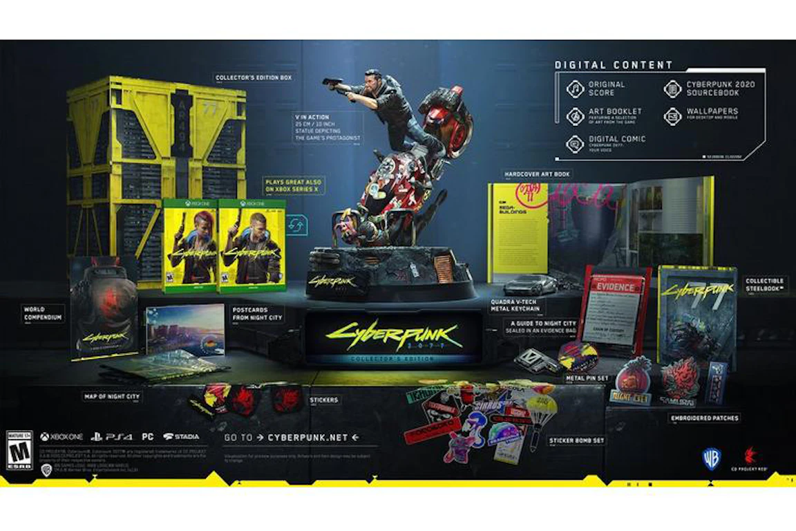 Warner Bros Games Xbox One Cyberpunk 2077 Collector's Edition Video Game Bundle 1000746568