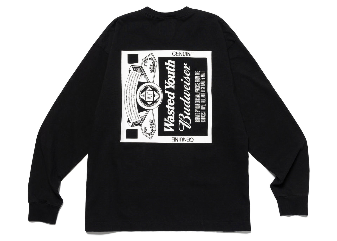 Wasted Youth Budweiser L/S Tee Black 男士- SS23 - TW