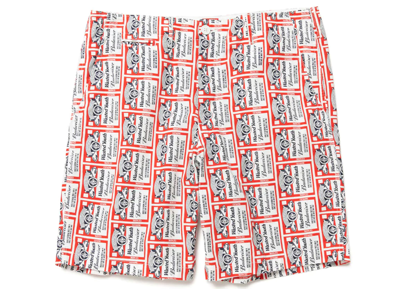 Wasted Youth x Budweiser Pattern Print Shorts White Red