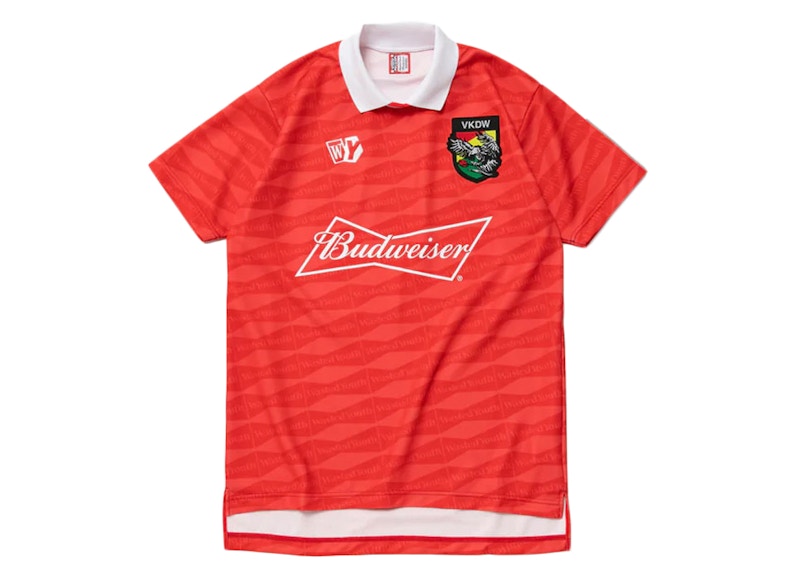 WY24CS001素材Wasted Youth Budweiser Soccer Shirt Red - Tシャツ