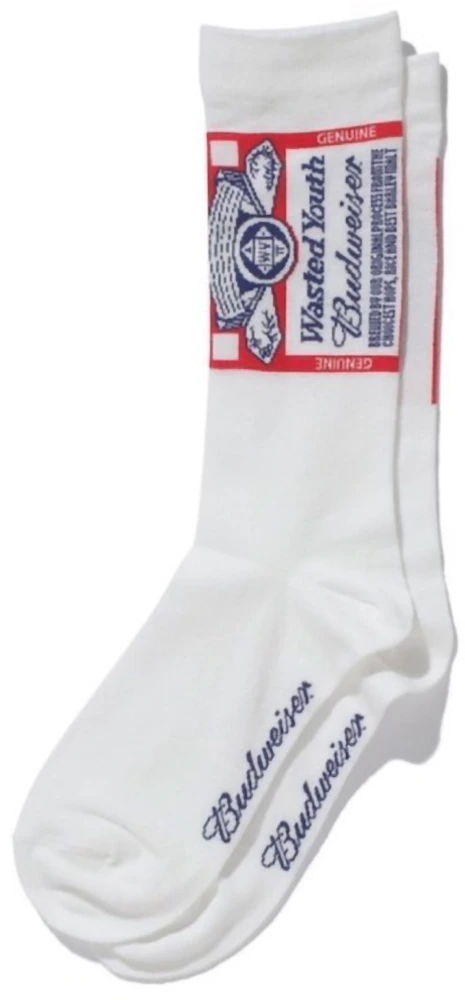 Wasted Youth x Budweiser Socks White Men's - SS22 - US
