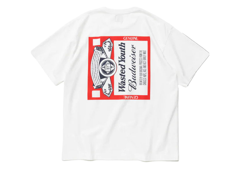 【2XL】Wasted youth x Budweiser Tee white