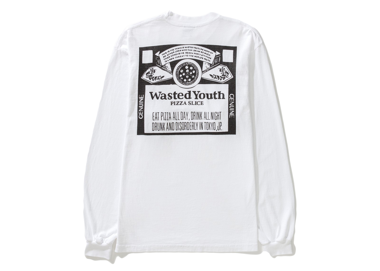 PIZZA SLICE Wasted Youth Tシャツ 白 Lサイズ-