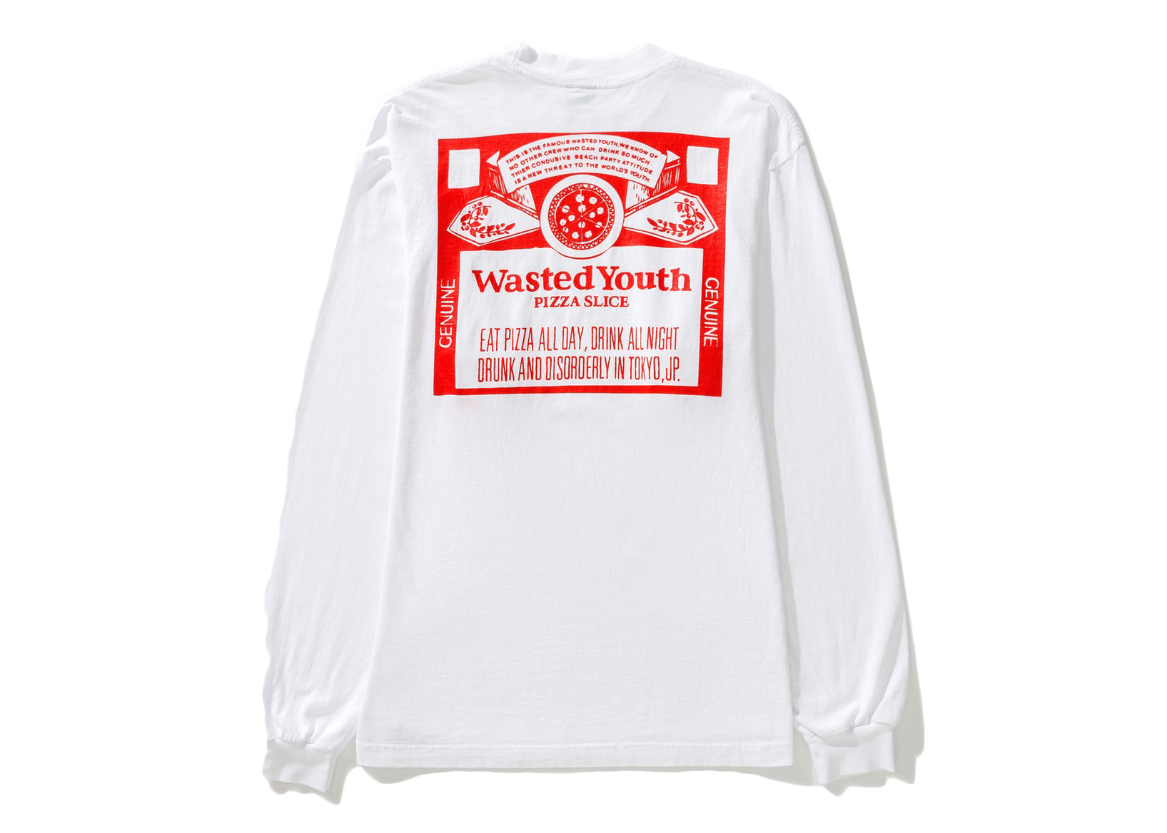 Wasted Youth x Pizza Slice L/S Box Set T-Shirt White Red - SS22